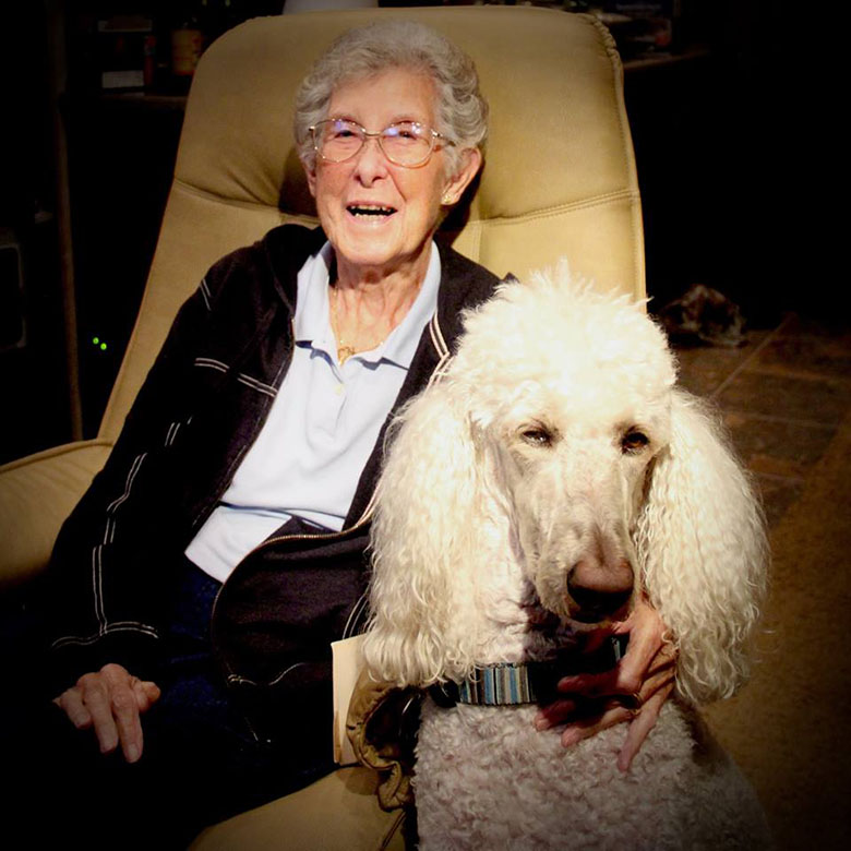 90 year old and her poodle Ringo on road trip 12