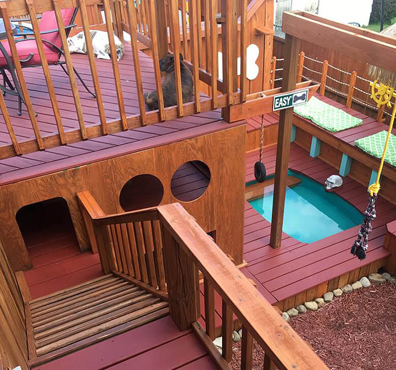 Owner Builds Epic Three-Story Playhouse for His Dogs 