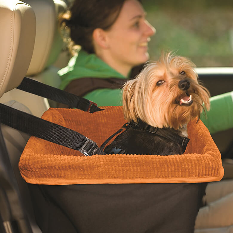 Kurgo Car Pet Booster Seat for Dogs or Cats | Front & Rear Dog Car Seat |  Travel Carrier Carseat for Pets | Dog Seatbelt Tether | Helps with Canine