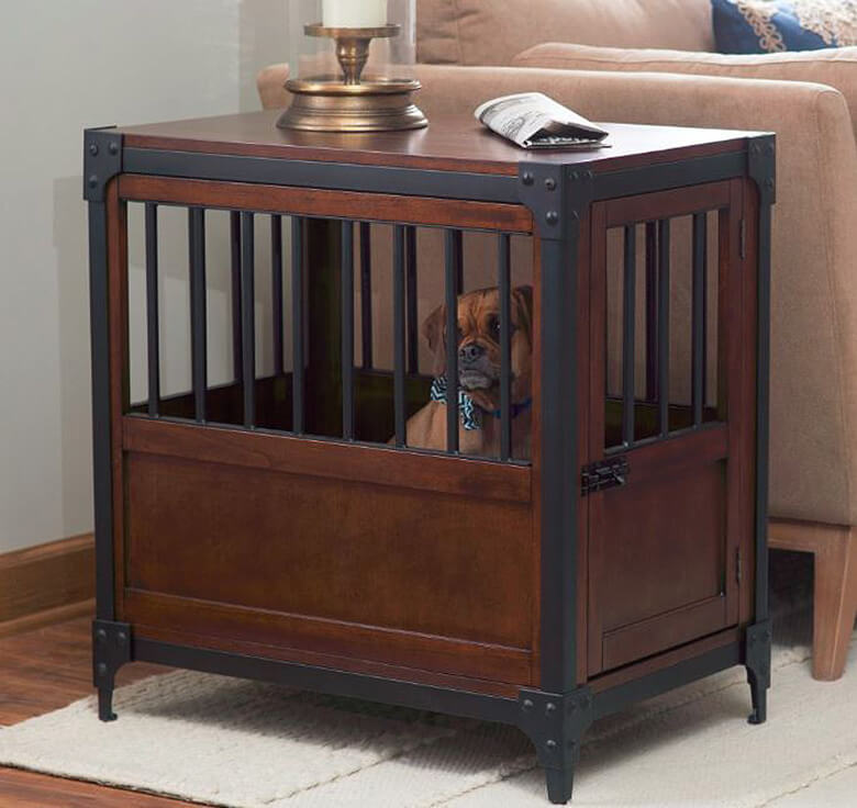 dog crate nightstand with drawer