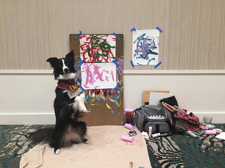 Dog Uses Her Painting Skills to Raise Money for Charities