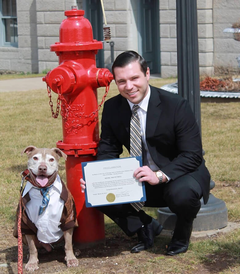 Mayor Dedicates a Fire Hydrant to Pit Bull With Incurable Disease