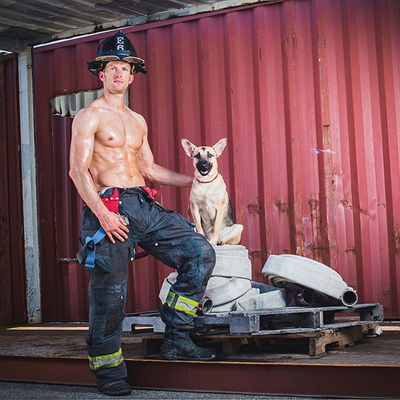 Hunky Firefighter Adopts Dog He Posed With for Calendar Shoot