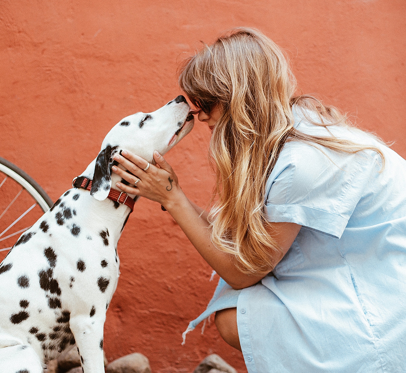 dog and woman