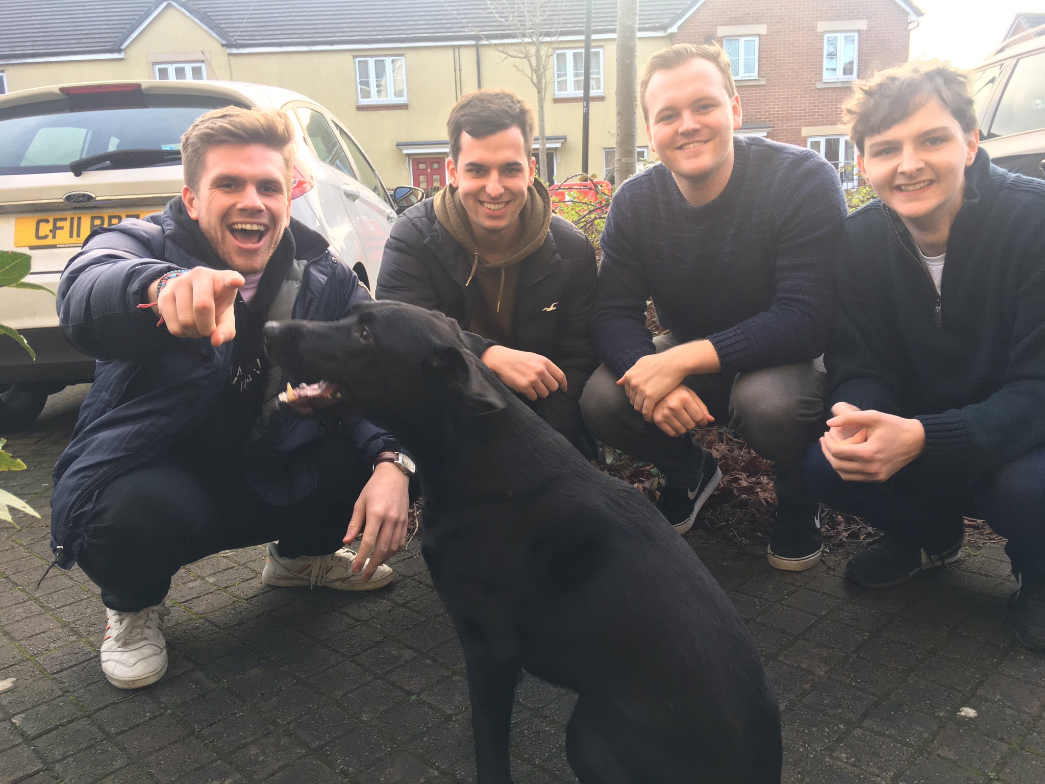 boys and a dog