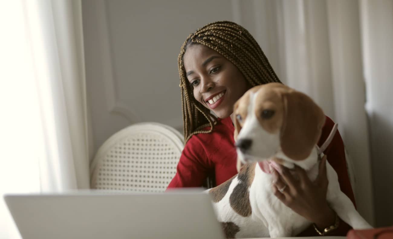 woman holding dog dog jobs