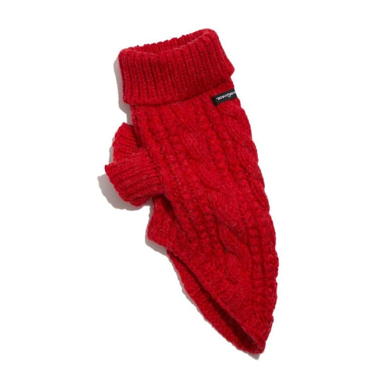 wagwear red wool dog sweater