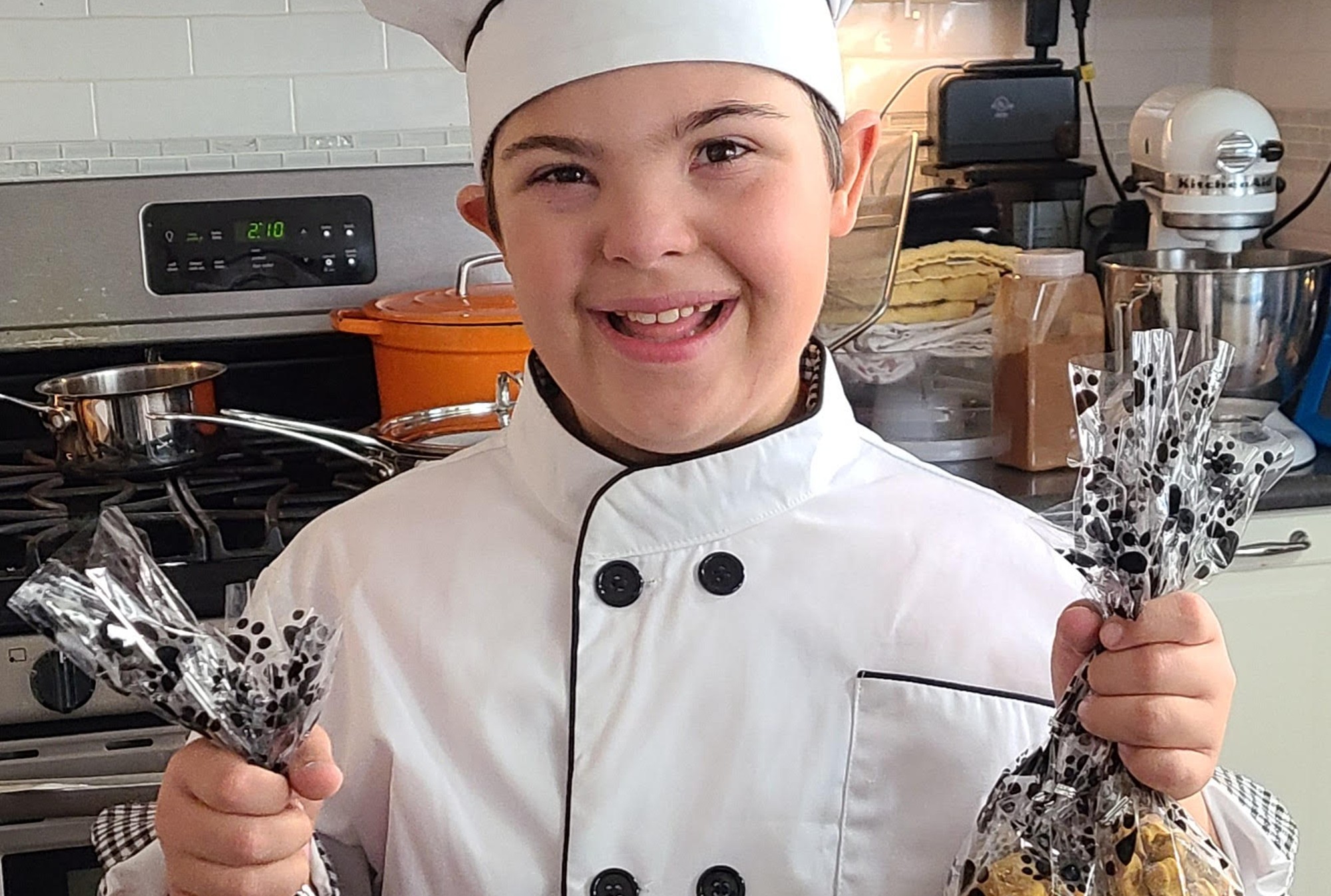 child baking cookies